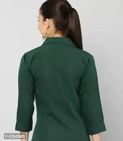 Elegant Cotton Blend Solid Shirt For Women-thumb2