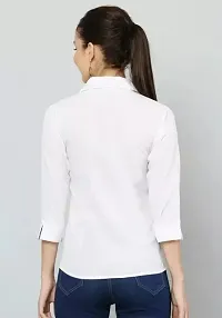 Elegant Cotton Blend Solid Shirt For Women-thumb1