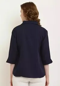 Elegant Cotton Blend Solid Shirt For Women-thumb1