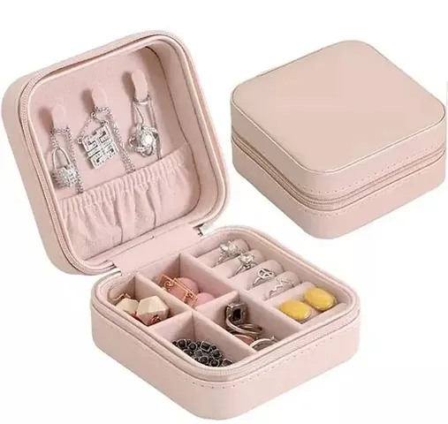 Waterproof Woman Travelling PU Leather Jewelry Storage Box Multi-function