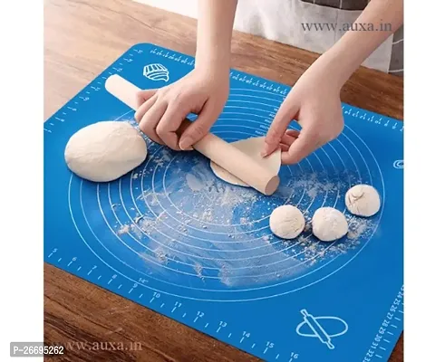 Silicone Baking Mat Silicone Chapati Atta Kneading Mat Non-Stick Fondant Rolling Mat Stretchable for Kitchen Roti Chapati (Baking Mat 50 * 40 cm)-thumb0