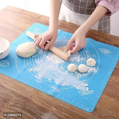 Silicone Baking Mat Silicone Chapati Atta Kneading Mat Non-Stick Fondant Rolling Mat Stretchable for Kitchen Roti Chapati (Baking Mat 50 * 40 cm)