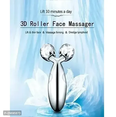 3D Manual Roller for Face 3d Massager Roller 360 Rotate Silver Thin Face Full Body Shape Lifting Wrinkle Remover Facial Massage Relaxation Tool 2 Wheel Shaping Skin Tightening Massager Facial Massager-thumb0