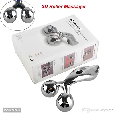 3D Manual Roller for Face 3d Massager Roller 360 Rotate Silver Thin Face Full Body Shape Lifting Wrinkle Remover Facial Massage Relaxation Tool 2 Wheel Shaping Skin Tightening Massager Facial Massager