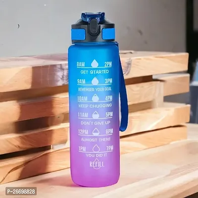 Motivational Time Marker Water Bottle 1 Litre Leakproof Durable BPA Free Non-Toxic Drinking Water Bottle for Office Outdoor Gym Fitness Sports Sipper Water Bottle