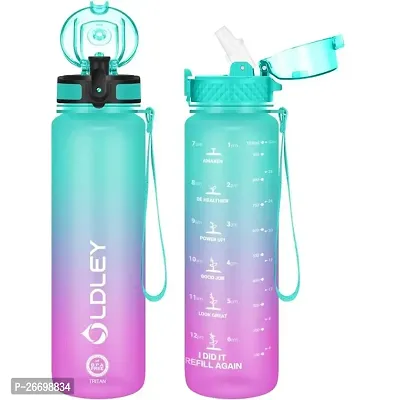 Motivational Time Marker Water Bottle 1 Litre Leakproof Durable BPA Free Non-Toxic Drinking Water Bottle for Office Outdoor Gym Fitness Sports Sipper Water Bottle