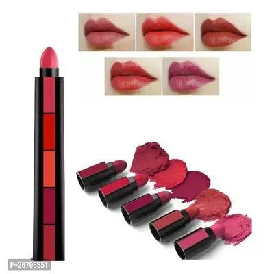 KAYI Beauty 5 in 1 shades Womens  Girls 5in1 Colour Sensational Multicolour Nude shade Matte Lipstick.-thumb0