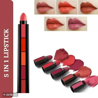 KAYI Beauty 5 in 1 shades Womens  Girls 5in1 Colour Sensational Multicolour Nude shade Matte Lipstick.-thumb0