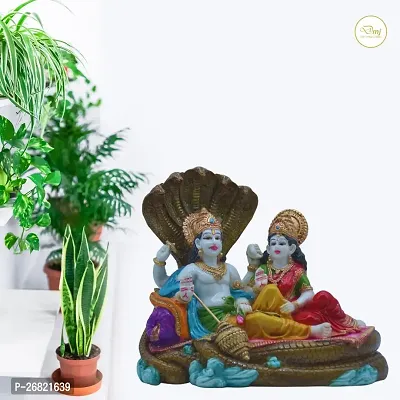 Laxmi Vishnu Idol, Lord Vishnu Laxmi Painted Statue, Murti Idol Statue Sculpture, Pooja Articles, Lord Idol For Home Temple-thumb0