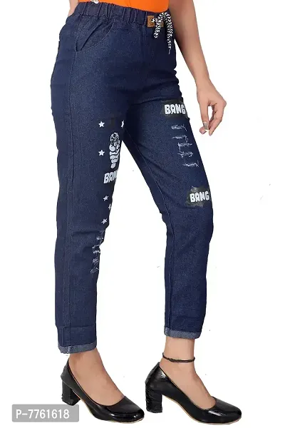 Qtsy Women's Comfort Joggers - Ankle Length Denim Jogger Pant/Trousers-thumb3