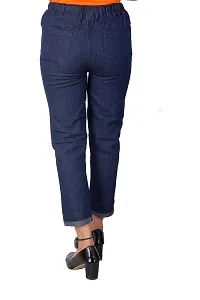 Qtsy Women's Comfort Joggers - Ankle Length Denim Jogger Pant/Trousers-thumb1