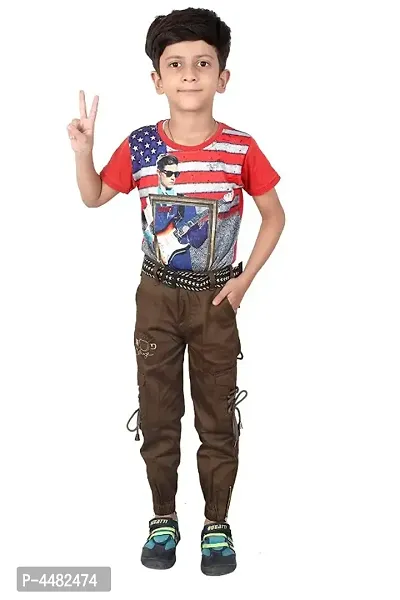 Qtsy Casual Cargo/Joggers for Kids Stretchable Cargo Pant for Boys-thumb2