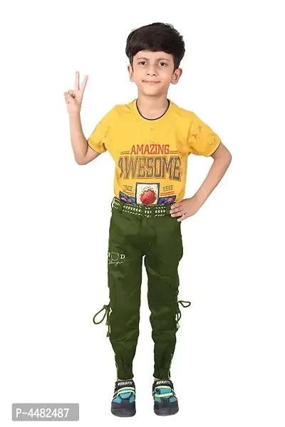 Qtsy Casual Cargo/Joggers for Kids Stretchable Cargo Pant for Boys-thumb2
