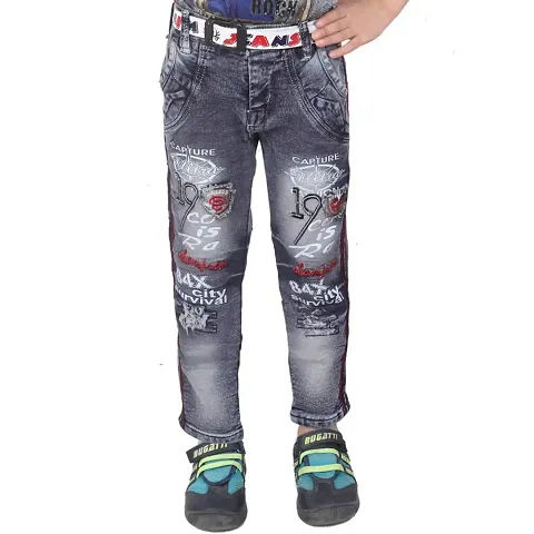 Qtsy Regular Fit for Kids Stretchable Faded Jeans for Boys