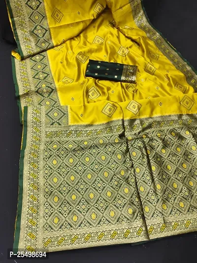 Beautiful Art Silk Saree with Blouse piece for Women-thumb2