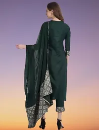 Trendy Cotton Straight Kurta Pant with Dupatta Set-thumb1