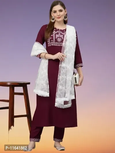 Trendy Cotton Straight Kurta Pant with Dupatta Set-thumb0