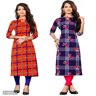 Crepe Printed Straight kurti