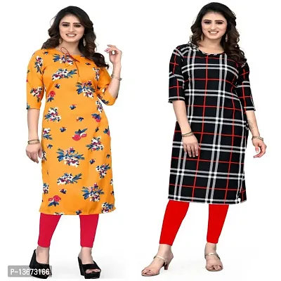 Crepe Printed Straight kurti-thumb0