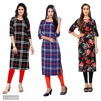 Fancy American Crepe Kurtis for Women Pack of 3-thumb0