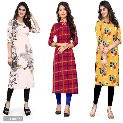 Fancy American Crepe Kurtis for Women Pack of 3-thumb0