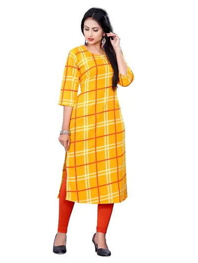 Fancy American Crepe Checked Pattern Kurti