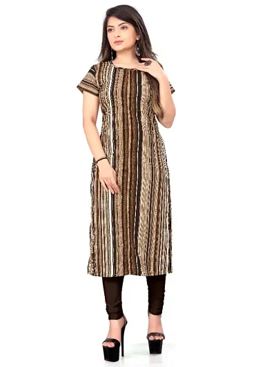 Fancy American Crepe Strip Pattern Kurti