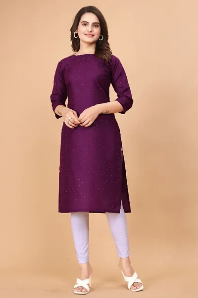 Fancy Cotton Blend Self Pattern Straight Kurta