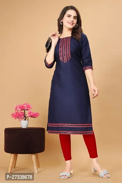 Fancy Cotton Blend Embroidered Kurtas For Women