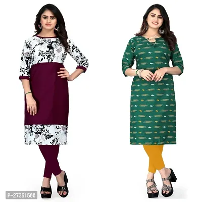 Fancy American Crepe Kurtas For Women Pack Of 2-thumb0