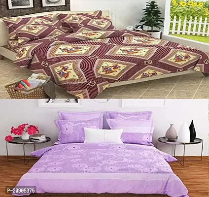 ROYAL HOME FURNISHER Soft Queen Size 2 Bedsheets with 4 Pillow Covers(Bedsheet Size 90x90 Inch and Pillow Size 17x27 Inch)