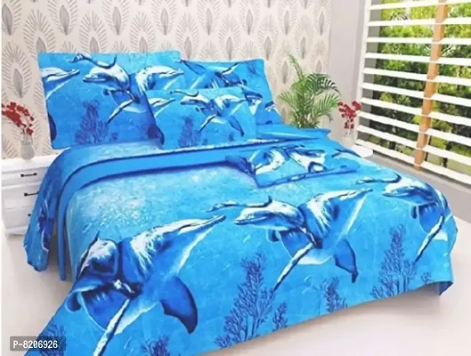 Royal Home Polycotton 1 Double Bedsheet With 2 Pillow Cover blue bedsheet-thumb0