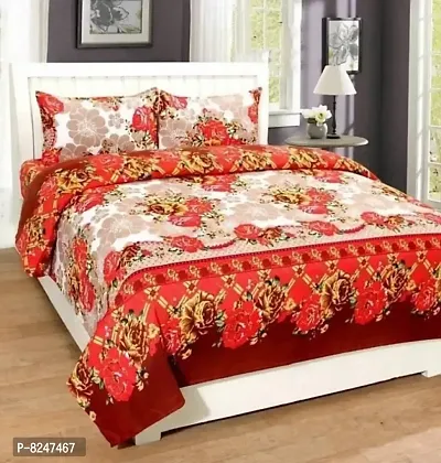 Royal Home Polycotton 1 Double Bedsheet With 2 Pillow Cover red bedsheet-thumb0