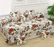 Classy Polycotton Printed Single Bed Diwan Sets, Pack of 2-thumb2