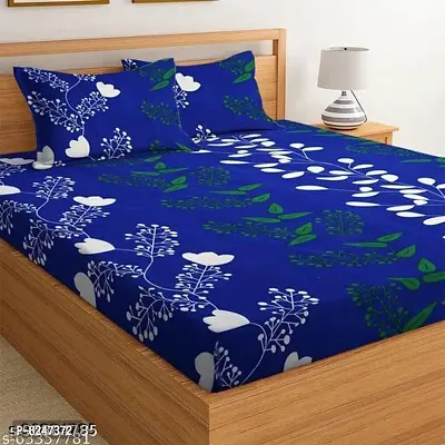 Royal Home Polycotton 1 Double Bedsheet With 2 Pillow Cover blue bedsheet