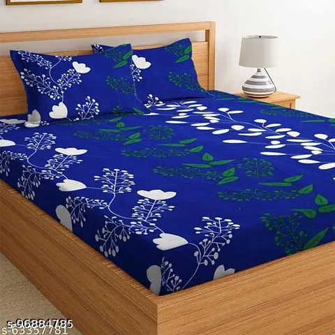 Glace Cotton Double Bedsheet with Two Pillow Covers