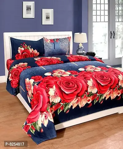 Classy Polycotton Printed Double Bedsheets with Pillow Covers-thumb0