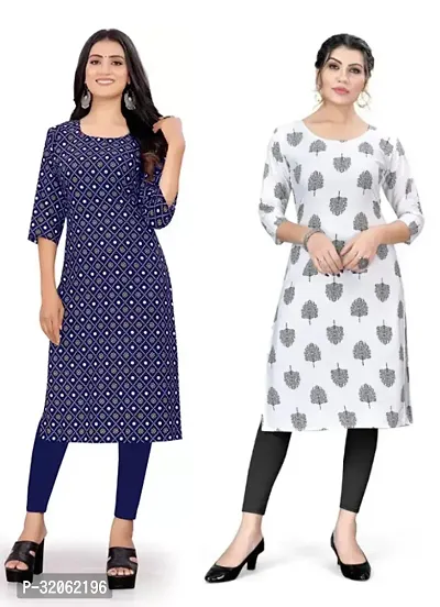 Fabulous Crepe Printed Kurta For Women- Pack Of 2