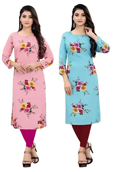 Classic Crepe Kurti for Women, Pack of 2