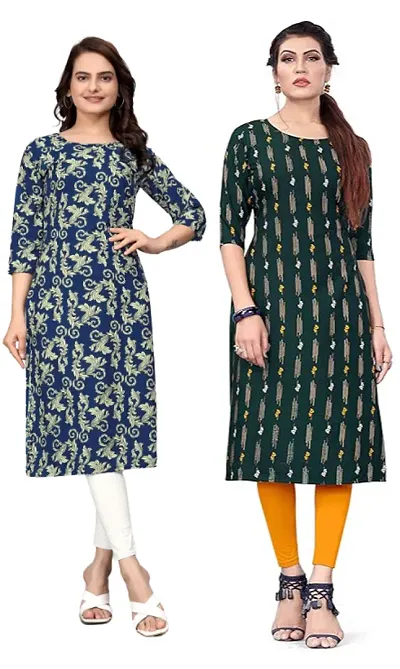 Classic Crepe Kurti for Women, Pack of 2