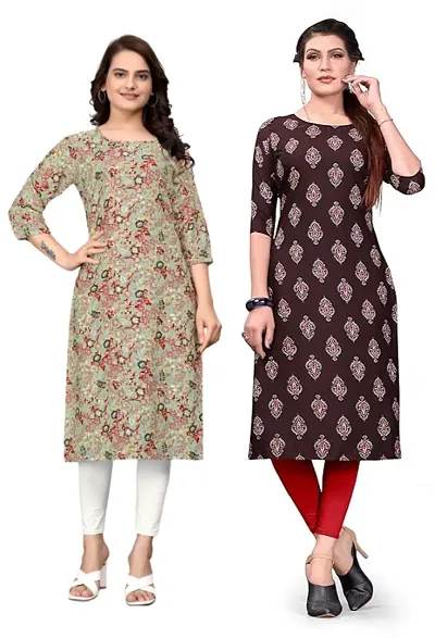 Classic Crepe Kurti for Women, Pack of 2