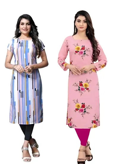 Classic Crepe Kurti for Women, Pack of 2