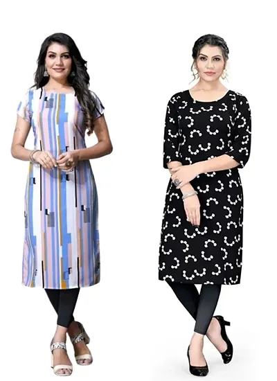 Classic Crepe Kurti for Women, Pack of 2