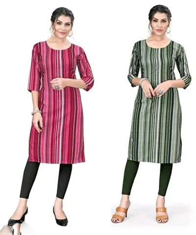 Stylish A-Line Crepe Kurta Combo Of 2