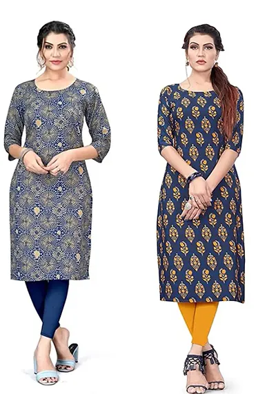 Classic Crepe Kurti for Women, Pack of 2