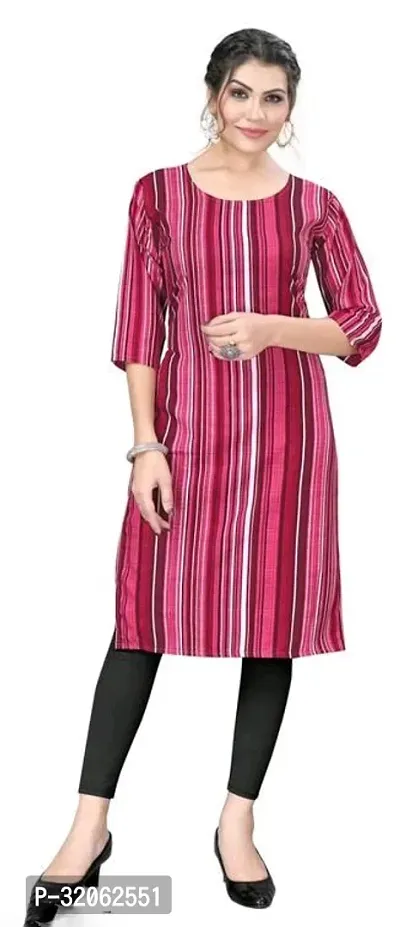 Fabulous Crepe Striped Kurta For Women-thumb0