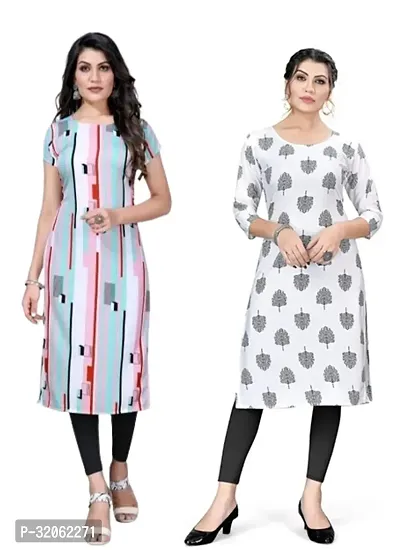 Fabulous Crepe Printed Kurta For Women- Pack Of 2-thumb0