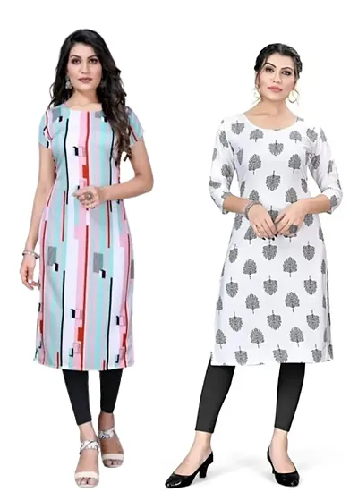 Stylish American Crepe A-Line Kurta For Women pack of 2