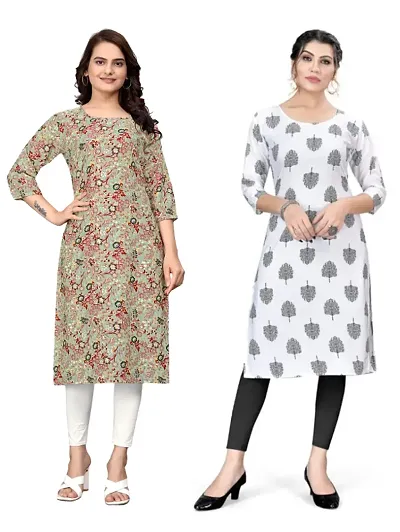 Classic Crepe Kurti for Women, Pack of 2