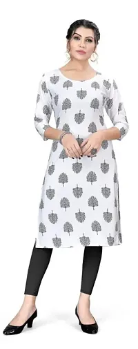 Stylish Crepe Printed Straight Kurtis